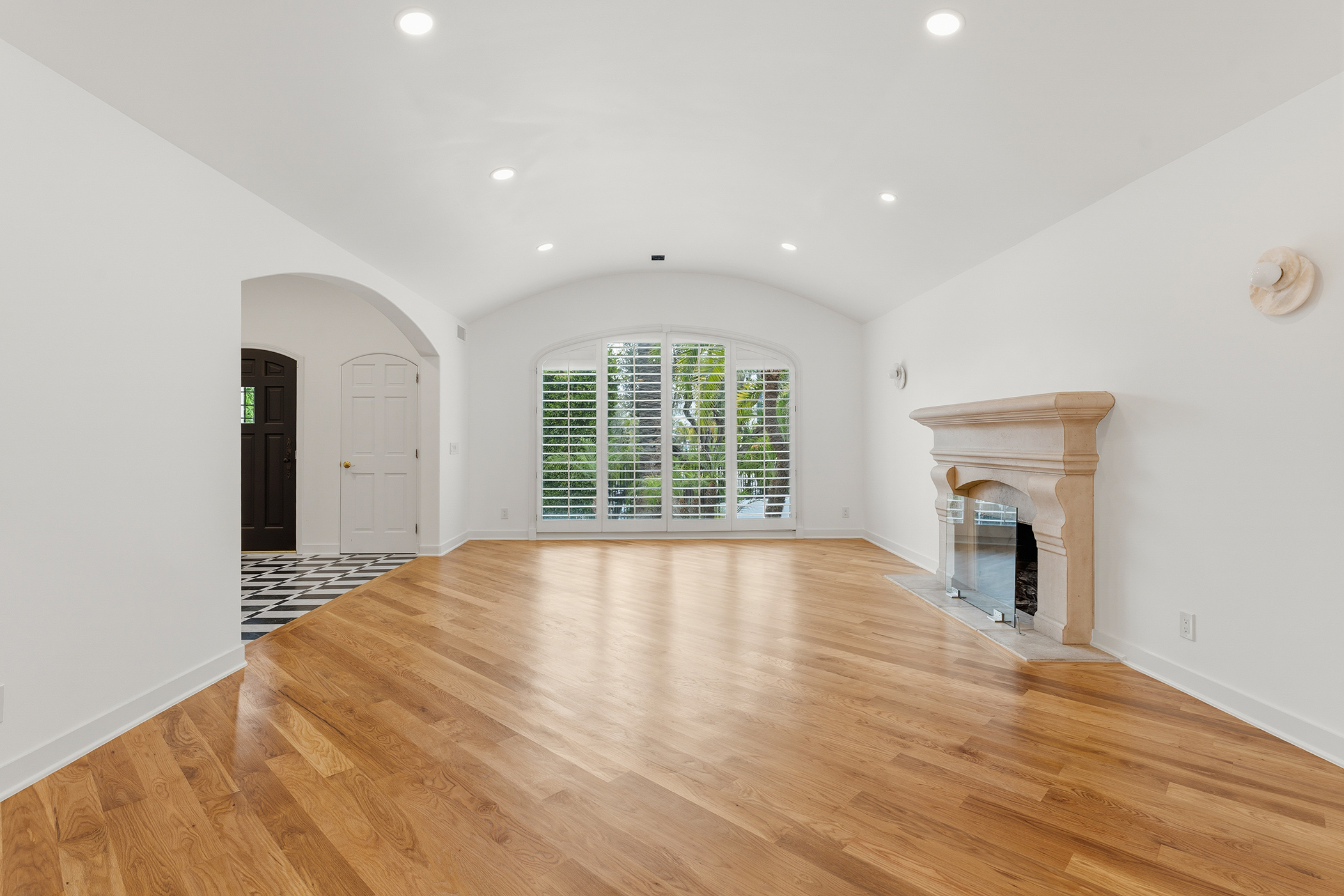 Bright residential interior photographed before staging
