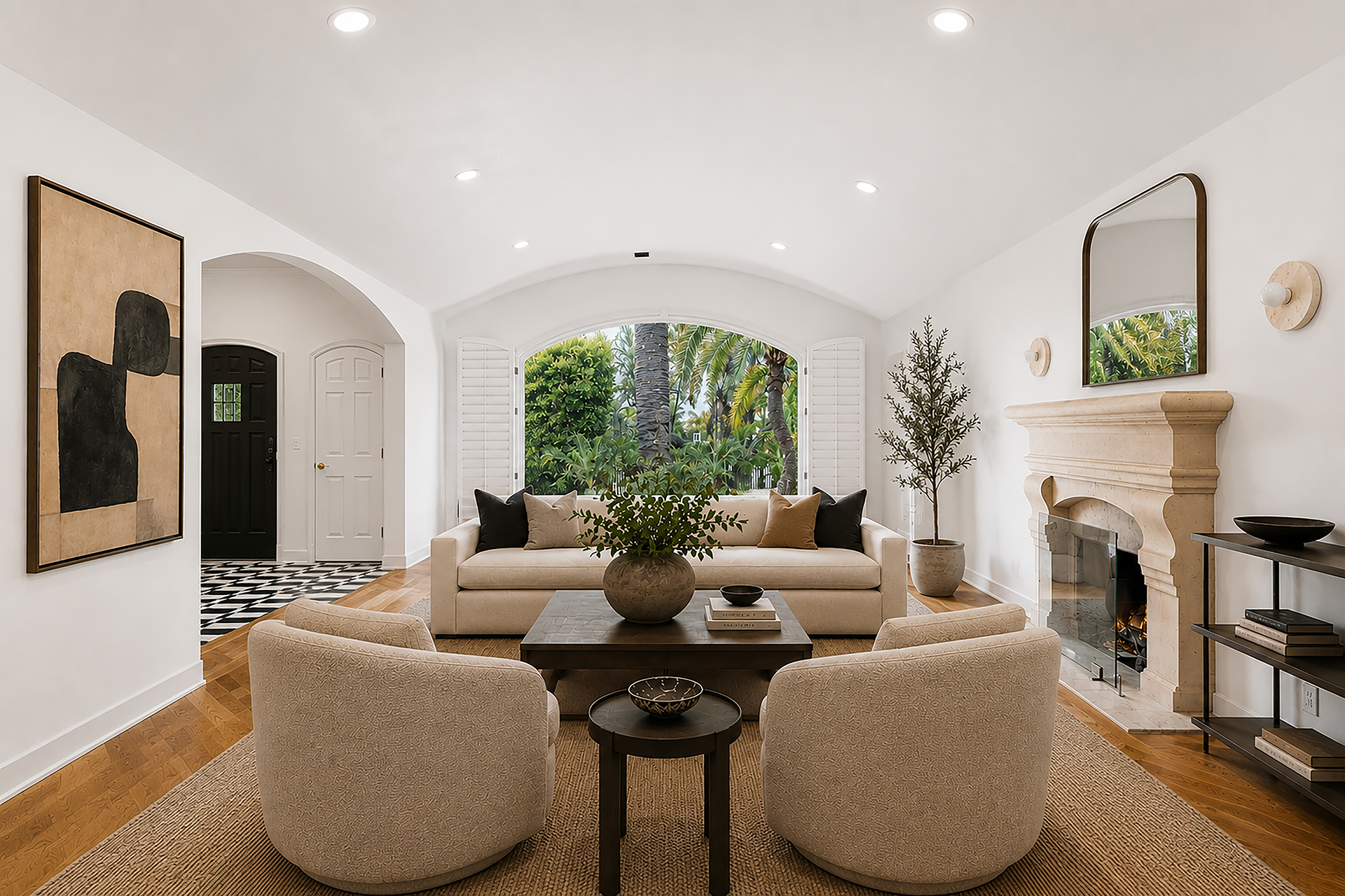 Beautifully staged living room interior
