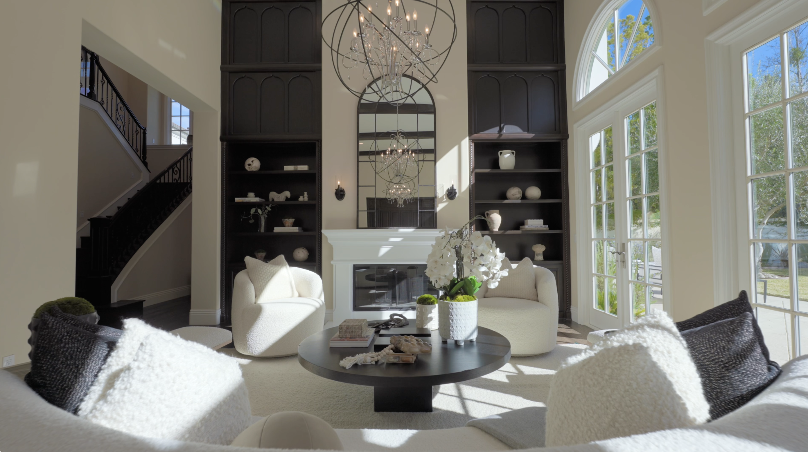 Sunlit interior prepared for an evening property story